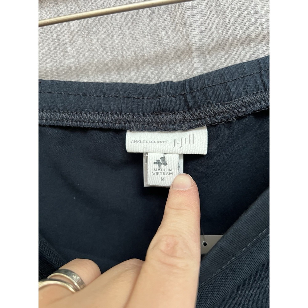 NWT J.Jill Pima Ankle Leggings Sz M Deep Blue Cotton Stretch - Picture 3 of 5